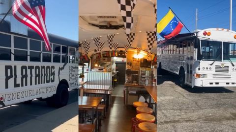 Platanos Venezuelan Food: Venezolanos en Indiana transformaron un autobús escolar en un food truck