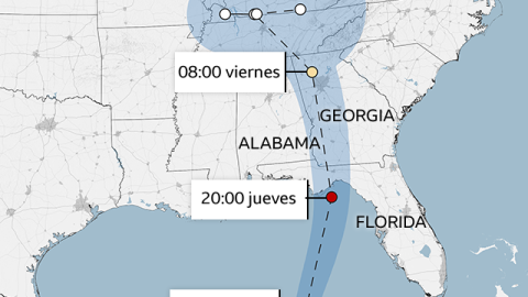 Helene llegó a Florida con vientos máximos sostenidos de 225 km/h,