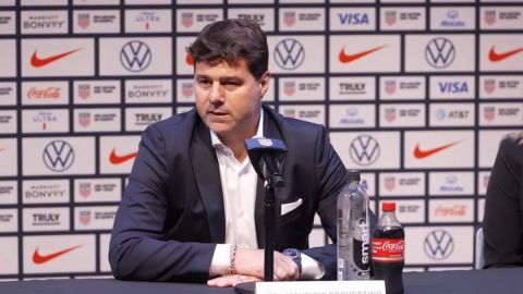 Mauricio Pochettino en Nueva York durante la rueda de prensa de su presentación como seleccionador nacional de Estados Unidos.