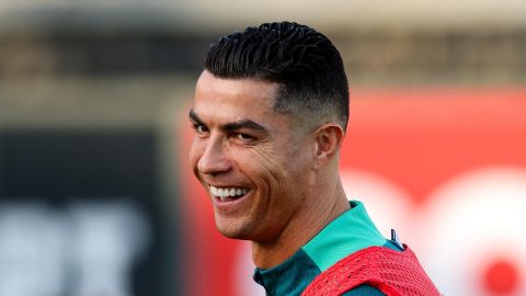 Cristiano Ronaldo durante un entrenamiento con la selección de Portugal.