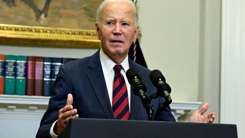 El presidente de Estados Unidos, Joe Biden, hace comentarios sobre el huracán Milton en la Sala Roosevelt de la Casa Blanca en Washington, DC, EE. UU., 09 de octubre de 2024.