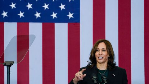 Kamala Harris en un evento en Nueva York