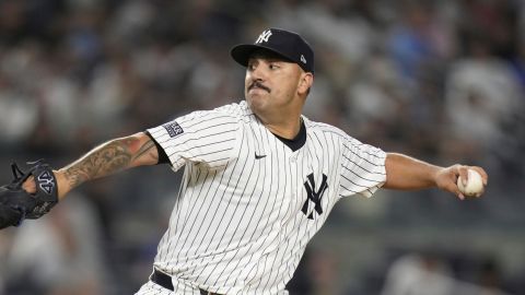 Néstor Cortés durante una apertura ante Boston Red Sox.