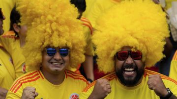 Hinchas de Colombia en el partido de eliminatorias ante Colombia.