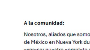 Hombres que trabajan en Consulado de México en Nueva York temieron firmar una carta denunciando abusos.