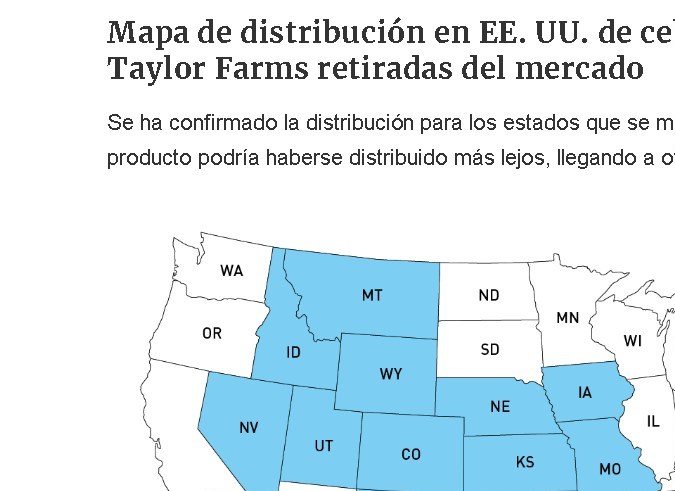 Los Centros para el Control y la Prevención de Enfermedades (CDC, por sus siglas en inglés), presentaron un mapa de los reportes del brote que afectaron a las tiendas McDonald's.
