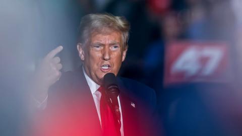 Republican presidential nominee Donald Trump campaigns in Greensboro, North Carolina