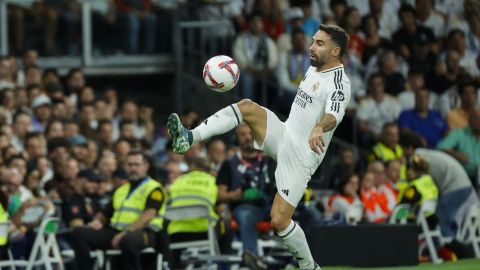 El defensa del Real Madrid Dani Carvajal durante el partido de la jornada 9 de Liga que disputan Real Madrid y Villarreal.