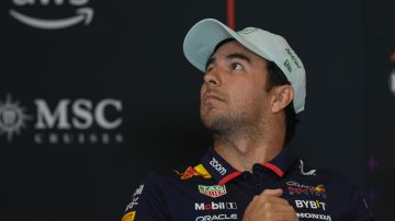 Sergio "Checo" Pérez en la conferencia de prensa previa al Gran Premio de México.