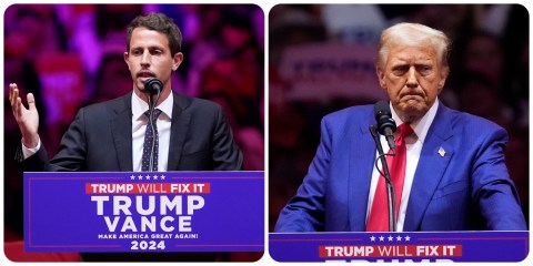 Donald Trump y Tony Hinchcliffe en evento de campaña en MSG de NY