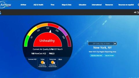 Aire "no saludable" al momento en la ciudad de Nueva York.