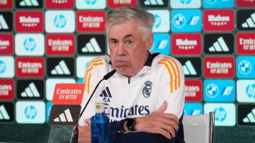 Carlo Ancelotti en la rueda de prensa post partido.