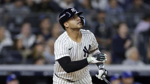 Gleyber Torres durante la postemporada de los Yankees.