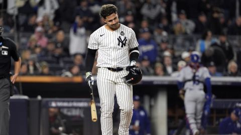 Gleyber Torres durante la Serie Mundial 2024.