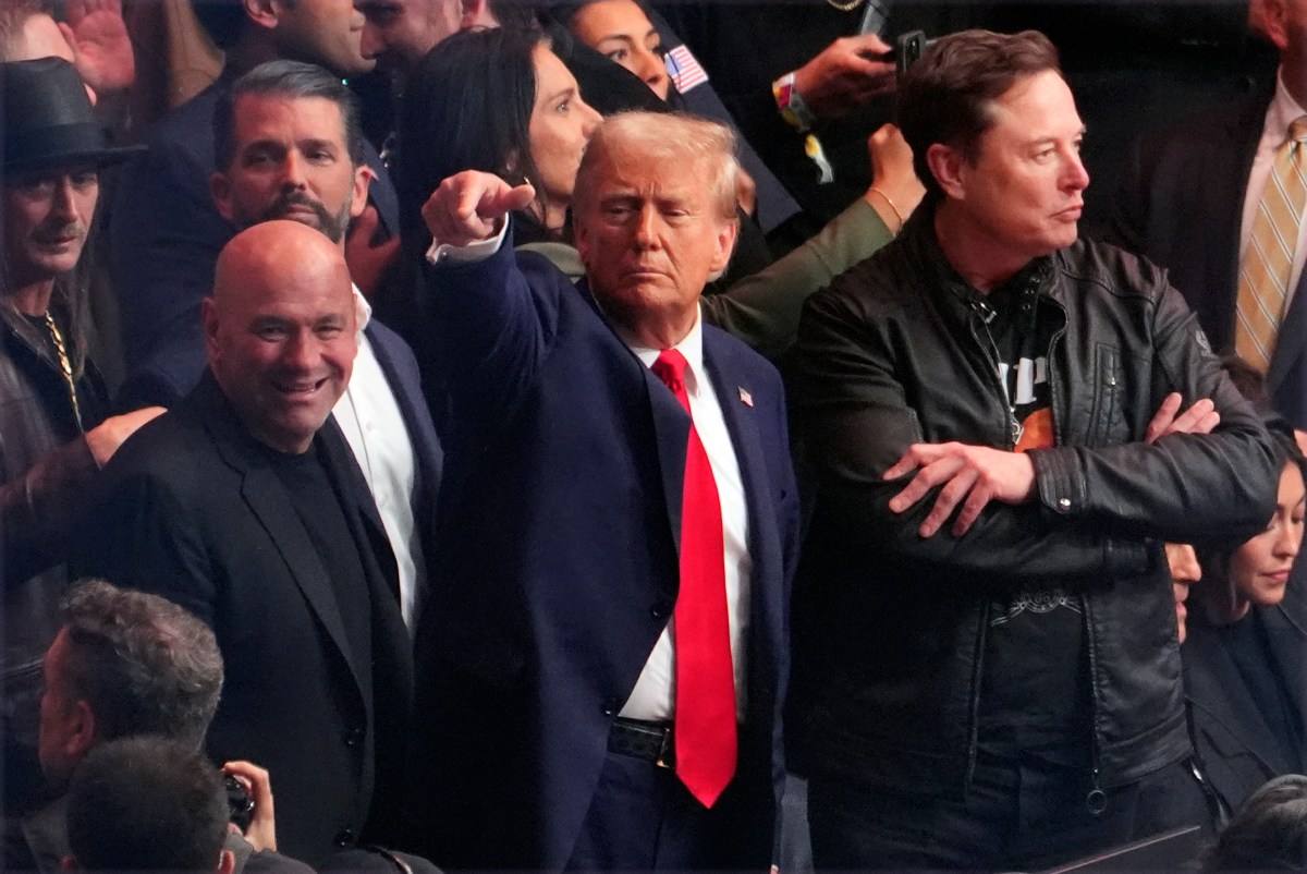 Donald Trump apareció junto a Dana White y Elon Musk en UFC 309