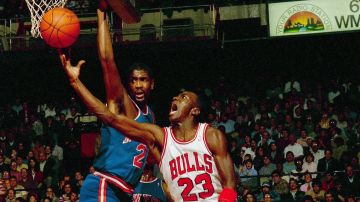 Michael Jordan durante un encuentro ante New York Knicks en 1986.