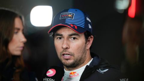 Sergio "Checo" Pérez durante la entrevista post Gran Premio de Qatar.