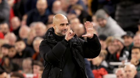 Pep Guardiola durante el duelo frente a Liverpool.