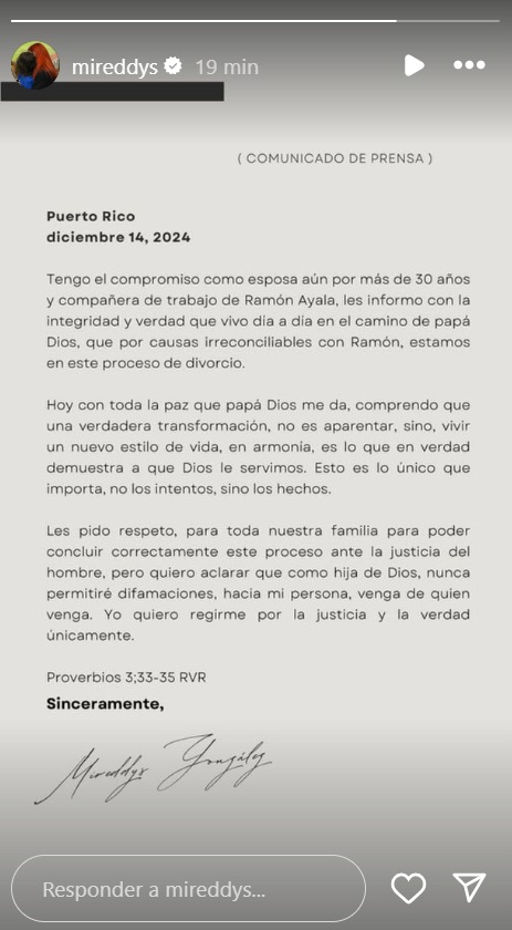 Mireddys González, esposa de Daddy Yankee, finalmente se sincera sobre su separación. | Foto: Instagram: @mireddys.