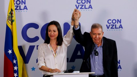 María Corina Machado junto a Edmundo González durante una rueda de prensa el pasado mes de julio en Caracas.