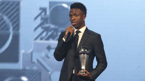 Vinícius Jr. recibe el Premio 'The Best' de la FIFA.