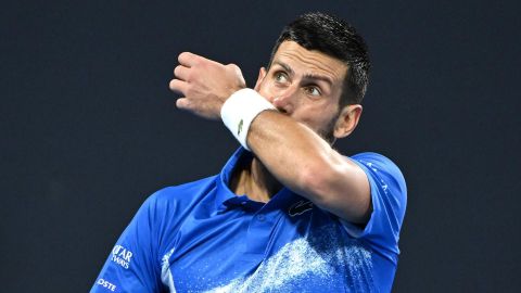 Novak Djokovic durante el torneo de Brisbane.