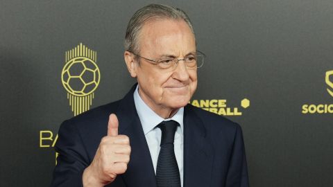 Florentino Pérez durante la cereminio del Ballon d'Or 2022.