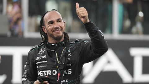 Lewis Hamilton tras el Gran Premio de Abu Dhabi, en lo que fue su última carrera con Mercedes.