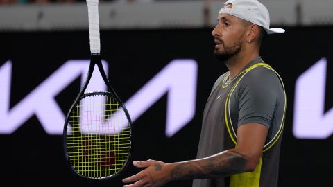 Kyrgios durante la primera ronda del Australian Open 2025.