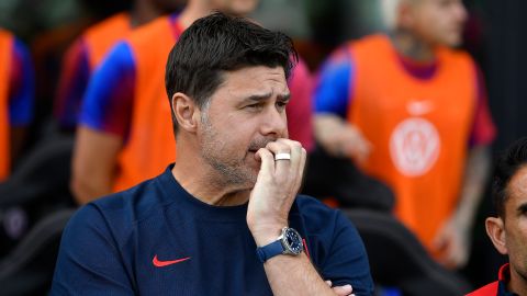 Mauricio Pochettino durante un encuentro ante Venezuela.