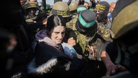 Arbel Yehud tras ser liberada por Hamás.