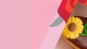 La presentación de esta nueva colección asemeja un arreglo floral.