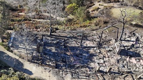 Mel Gibson se encontró con las ruinas de su mansión.