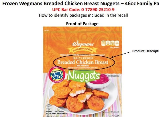 El FSIS publicó en su sitio web la imagen de la etiqueta con las características del producto.