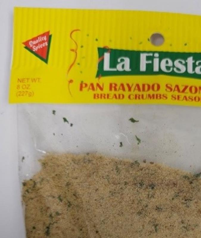 Del producto migas de pan sazonadas, marca La Fiesta se retiran del mercado 6,240 paquetes de 8 onzas.