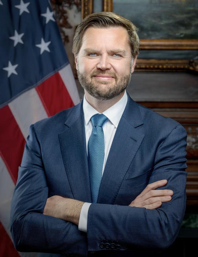 Retrato oficial del vicepresidente electo, J.D. Vance.
