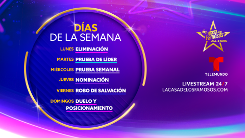 Dentro de La Casa de los Famosos All-Stars, los habitante juegan con este calendario de actividades.