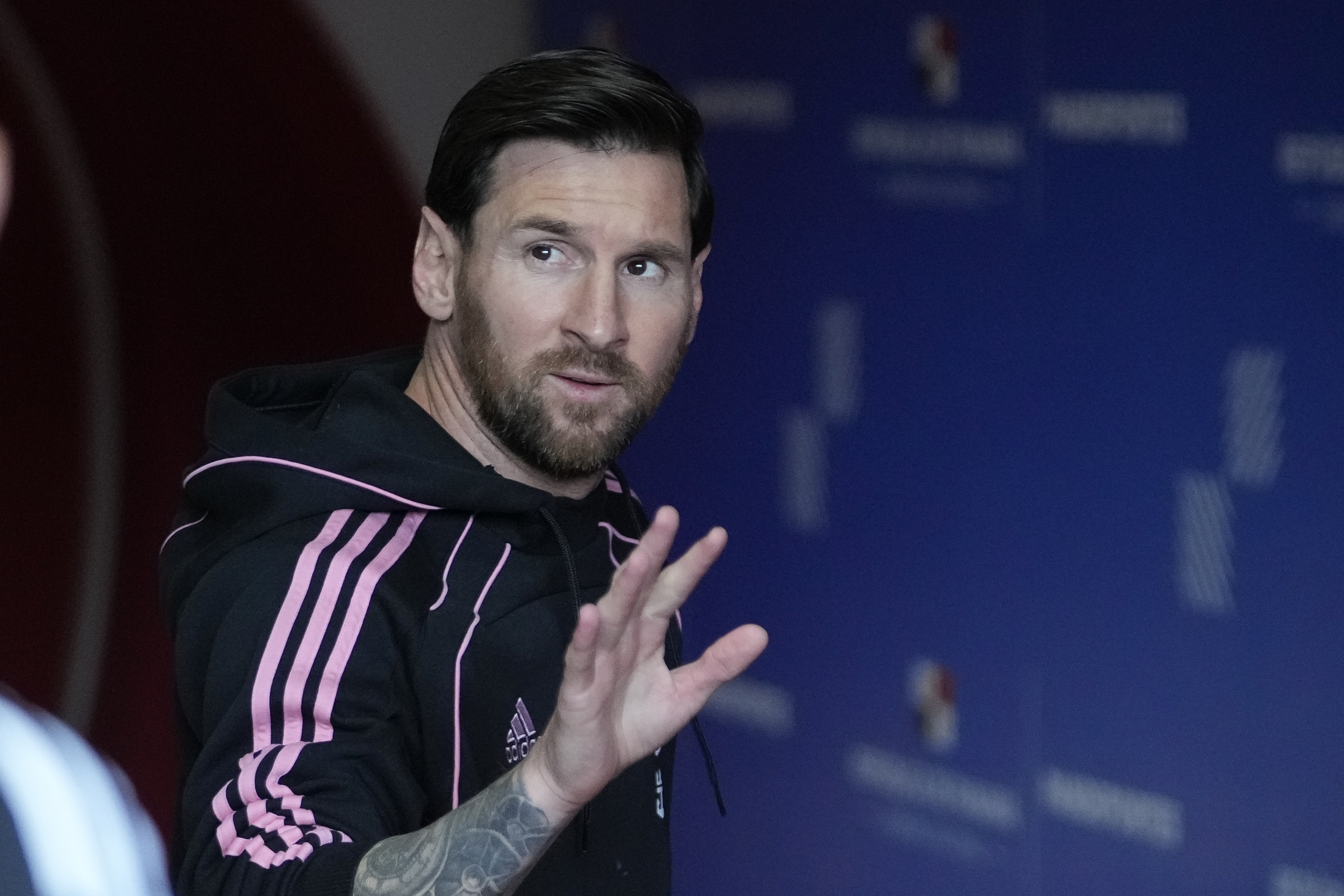 Messi durante un partido amistoso en Panamá con Inter Miami.