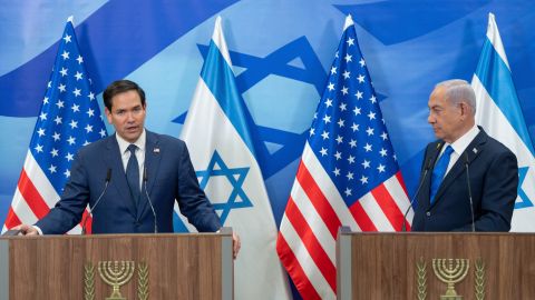 Rubio junto a Netanyahu este domingo.