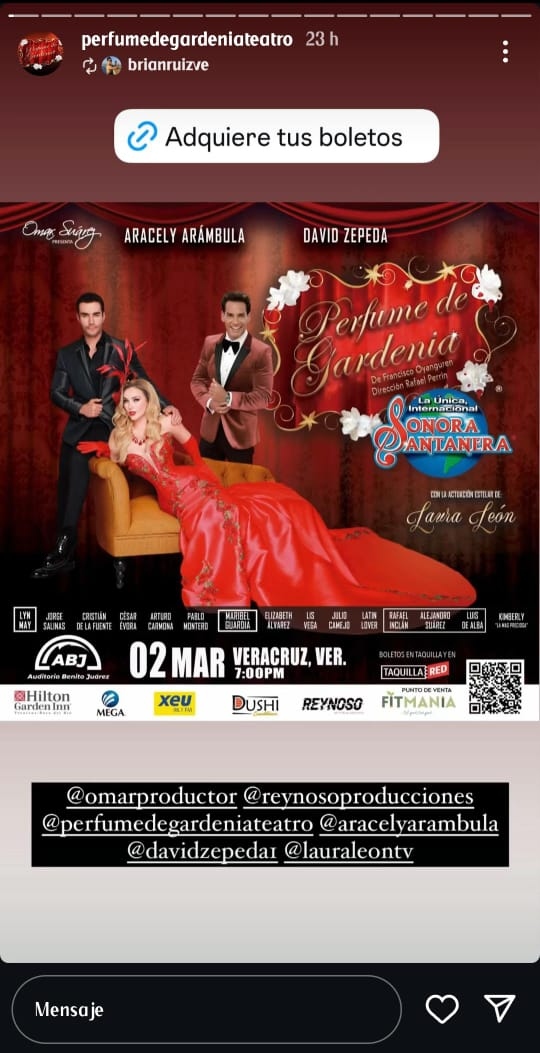 El nombre de Maribel Guardia ocupa el puesto en el que estaba el de dulce. | Instagram: @brianruizve.