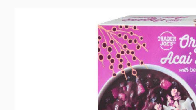 En aviso de retiro del producto de las tiendas de Trader Joe's fue acompañado con una imagen de los tazones de acai.
