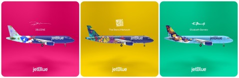 Diseños que compiten para avión de JetBlue de Puerto Rico