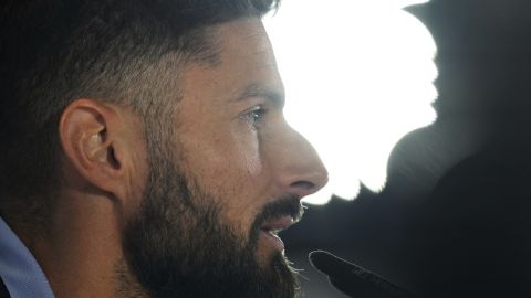 Olivier Giroud durante una rueda de prensa en la Euro 2024.