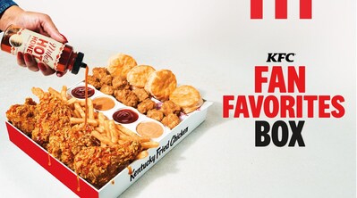 Fan Favourites Box de KFC de $25 incluye una gran cantidad de favoritos que deleitarán al público.