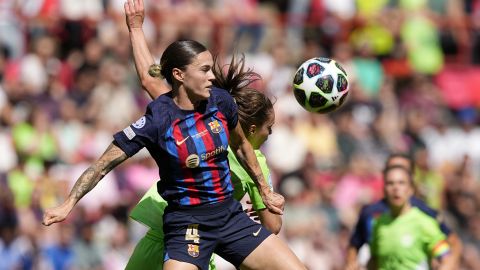 Mapi Leon durante un encuentro de Champions League Femenina.