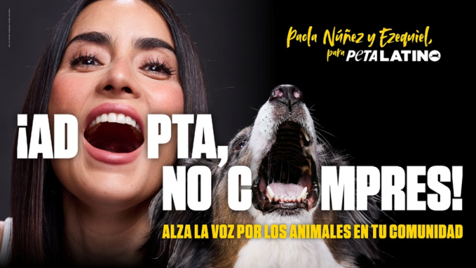 Paola se suma a una larga lista de celebridades que han colaborado con PETA.