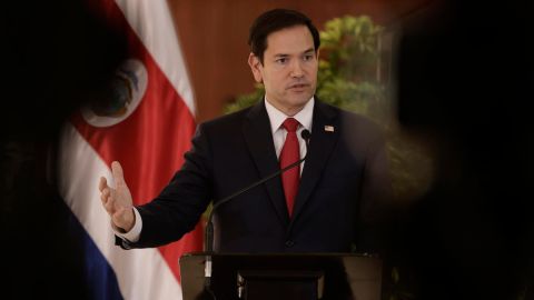 El secretario de Estado de Estados Unidos, Marco Rubio, durante su visita a Costa Rica.