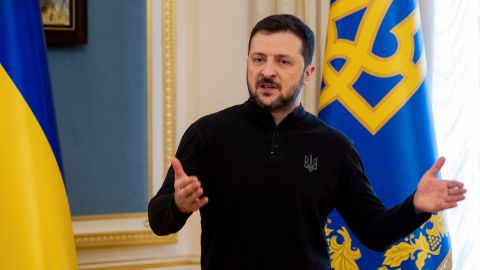 El presidente de Ucrania, Volodymyr Zelensky, ofrece una conferencia de prensa en Kiev, el miércoles 19 de febrero de 2025.