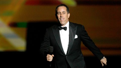 Jerry Seinfeld performs during a star-studded double-taping of "Surprise Oprah! A Farewell Spectacular," Tuesday, May 17, 2011, in Chicago. "The Oprah Winfrey Show" is ending its run May 25, after 25 years, and millions of her fans around the globe are waiting to see how she will close out a show that spawned a media empire. (AP Photo/Charles Rex Arbogast)