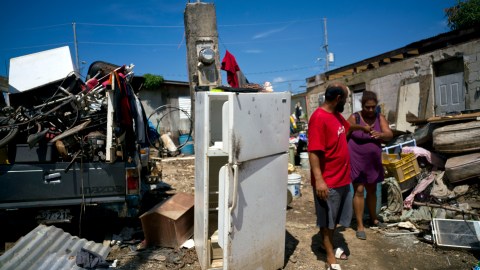 Çasa destruida en Toa Baja, Puerto Rico, por el huracán María.